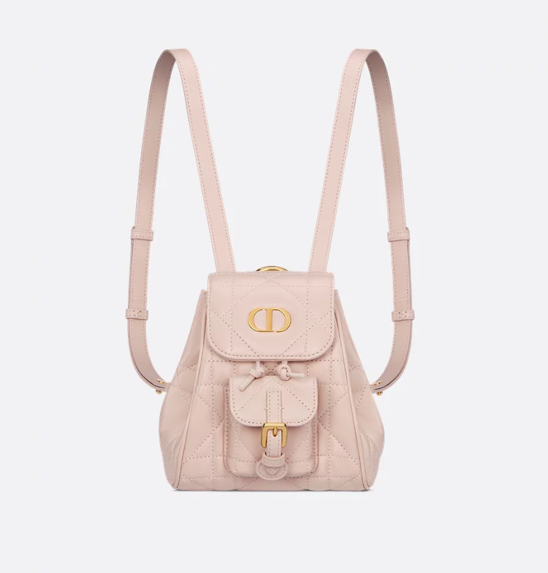 Dior Caro Nano Backpack Powder Pink Macrocannage Lambskin