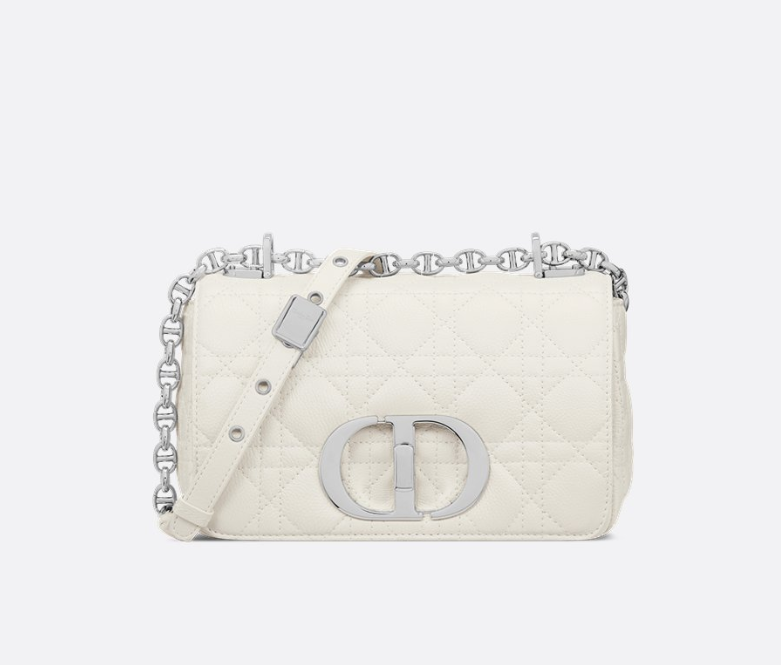 Small Dior Caro Bag Latte Supple Cannage Calfskin