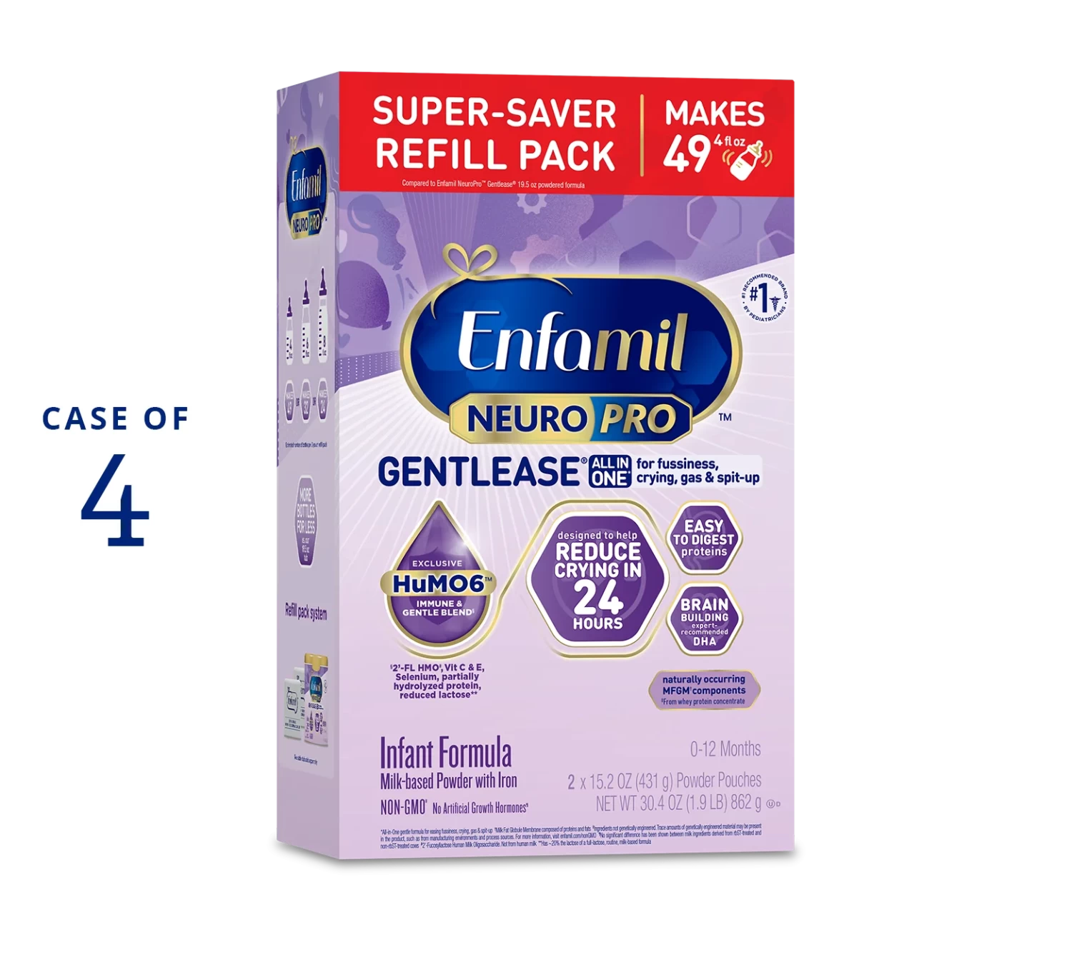 Enfamil® NeuroPro™ Gentlease® Infant Formula Powder - 30.4 oz Refill Box (Case of 4)