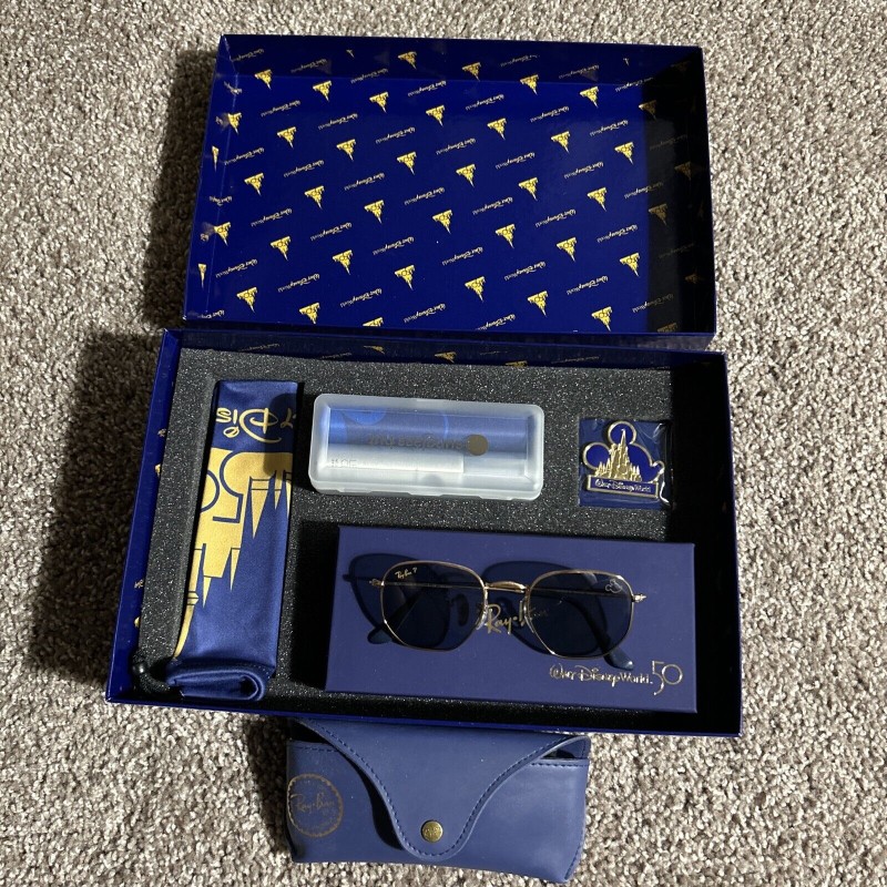 Disney 50th Anniversary Ray Ban hexagon Aviator Sunglasses Polarized GIFT SET