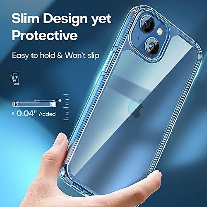TAURI [3 in 1] Defender Designed for iPhone 13 Case 6.1 Inch, with 2 Pack Tempered Glass Screen Protector + 2 Pack Camera Lens Protector [Military Grade Protection] Shockproof Slim Thin