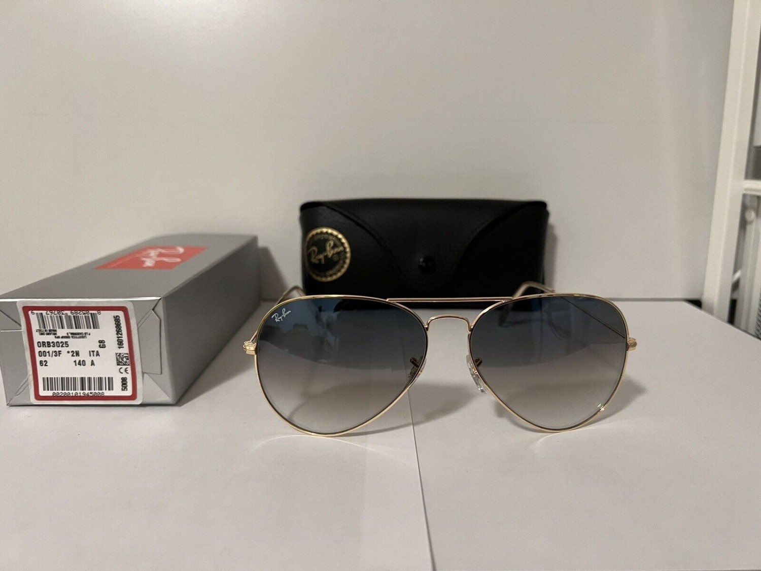 Ray Ban 3025 001/3F 62 mm Lens Blue Non Polarized Frame Gold