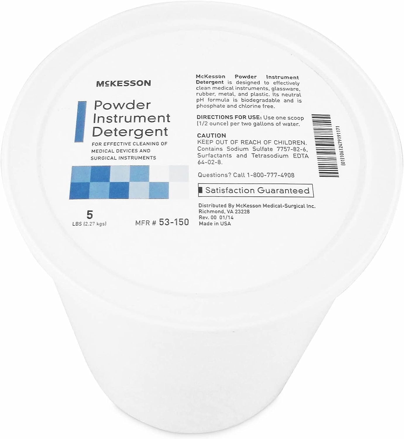 McKesson Instrument Detergent, Powder Concentrate in a Pail - Citrus Scent, 5 lbs, 1 Count, 6 Packs, 6 Total