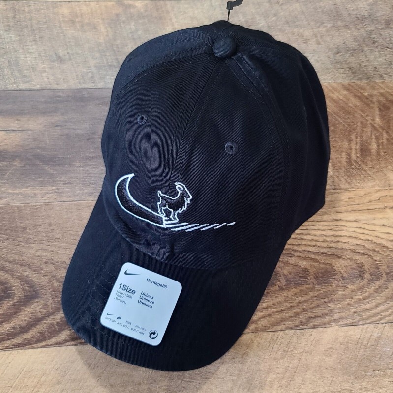 NEW Nike Heritage86 GOAT Mens Black Cotton Dad Hat Cap Billy Curved Brim HWPO
