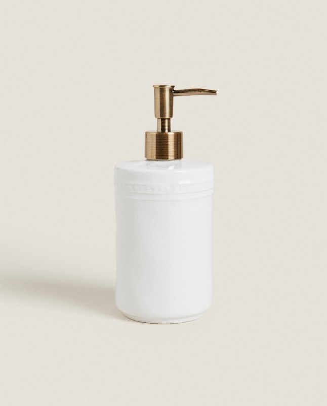 CERAMIC DISPENSER WITH A RAISED DESIGN