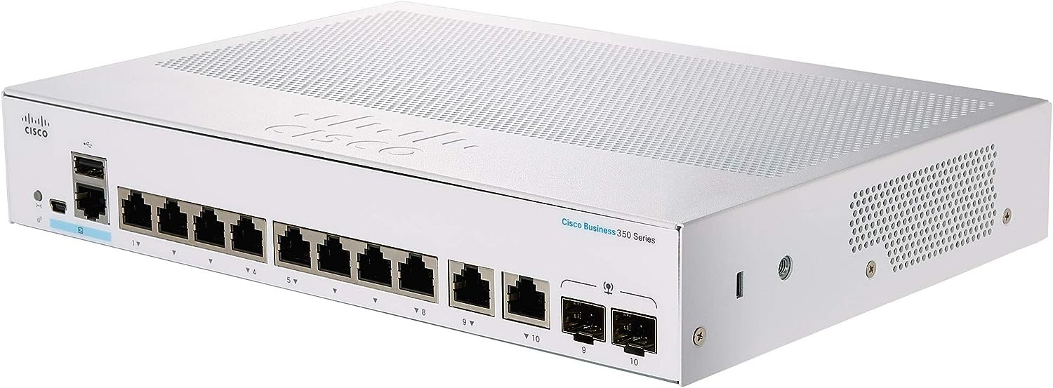 Cisco Business CBS350-8FP-E-2G Managed Switch | 8 Port GE | Full PoE | Ext PS | 2x1G Combo | Limited Lifetime Protection (CBS350-8FP-E-2G)