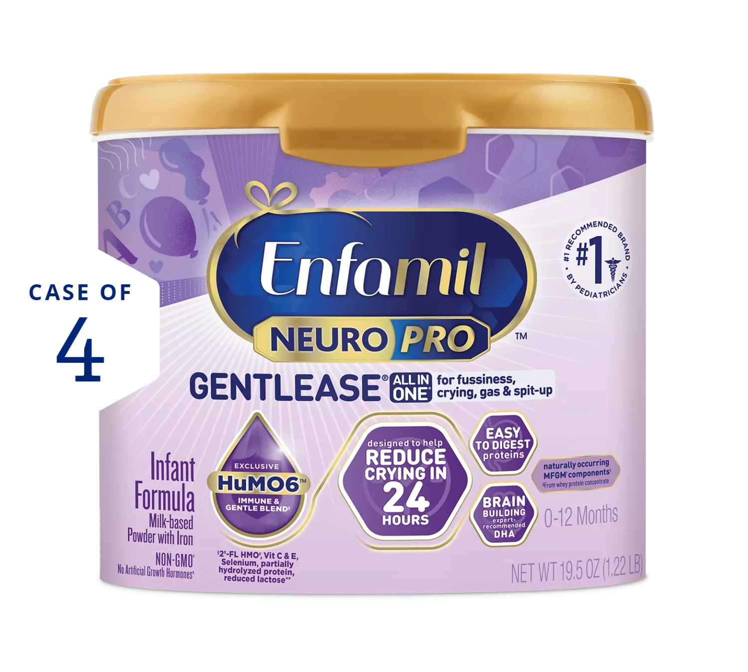 Enfamil® NeuroPro™ Gentlease® Infant Formula Powder - 19.5 oz Tub (Case of 4)