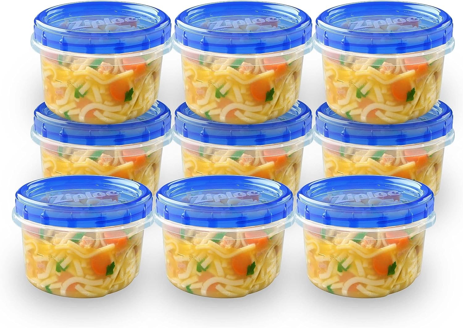 Ziploc Twist N Loc Food Storage Meal Prep Containers Reusable for Kitchen Organization, Dishwasher Safe, Small Round, 9 Count