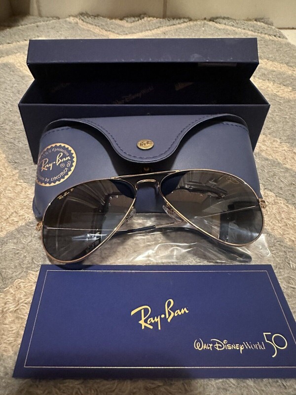 Brand New Ray Ban Disney 50th Anniversary RB3025 Aviator Polarized Sunglasses
