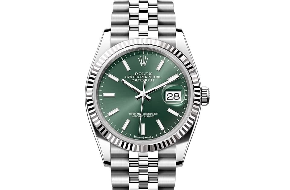Rolex DATEJUST 36 OYSTER, 36 mm, white gold and OYSTER steel