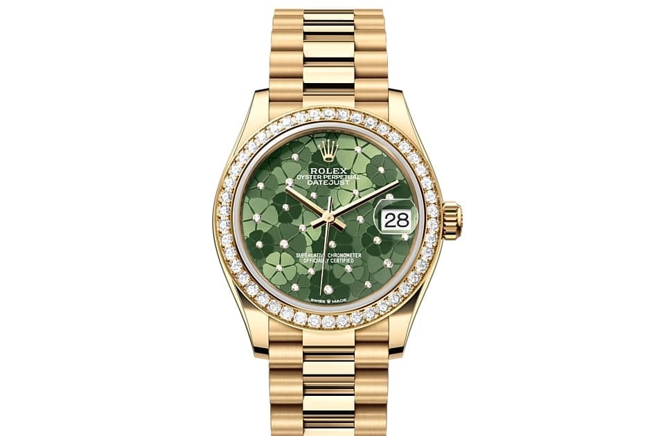 Rolex DATEJUST 31 OYSTER, 31 mm, diamonds and gold