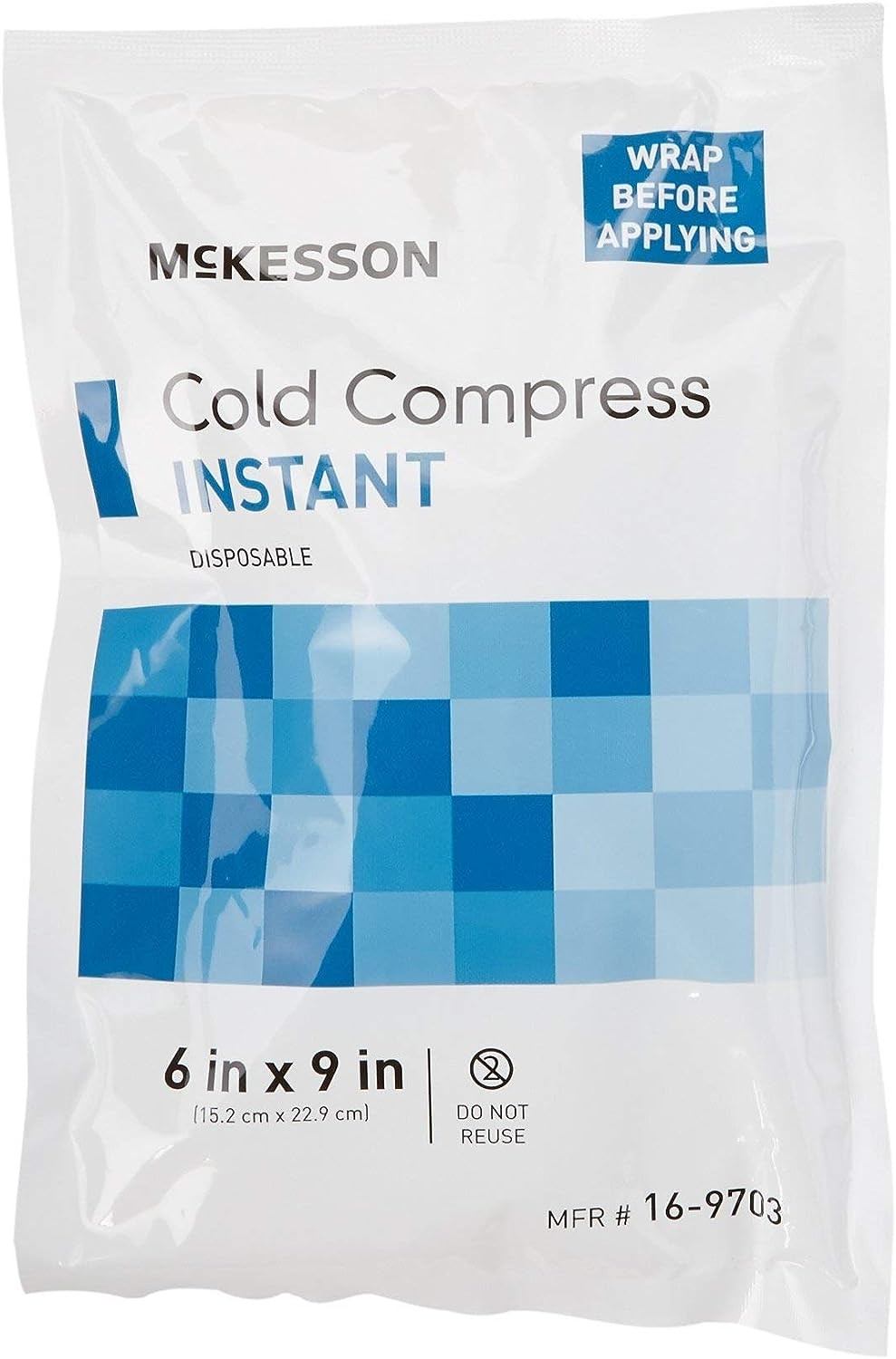 McKesson Cold Compress, Instant Cold Pack, Disposable, 6 in x 9 in, 1 Count, 24 Packs, 24 Total