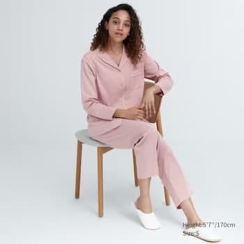 AIRism Cotton Long-Sleeve Pajamas