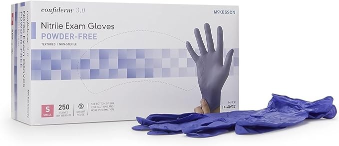 McKesson Confiderm 3.0 Disposable Nitrile Exam Glove Standard Cuff Length