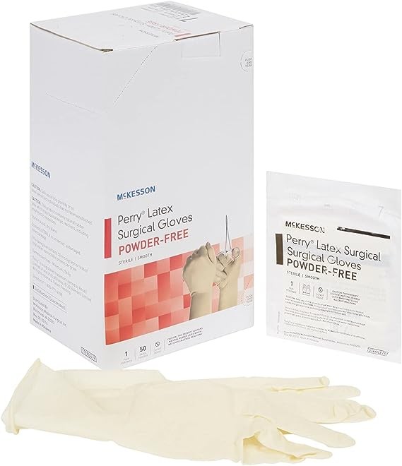 McKesson Perry Performance Plus Disposable Sterile Pair Latex Surgical Glove Extended Cuff Length
