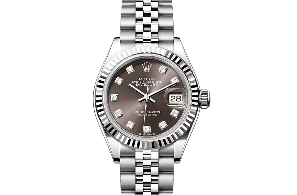 Rolex LADY-DATEJUST OYSTER, 28 mm, white gold and OYSTER steel