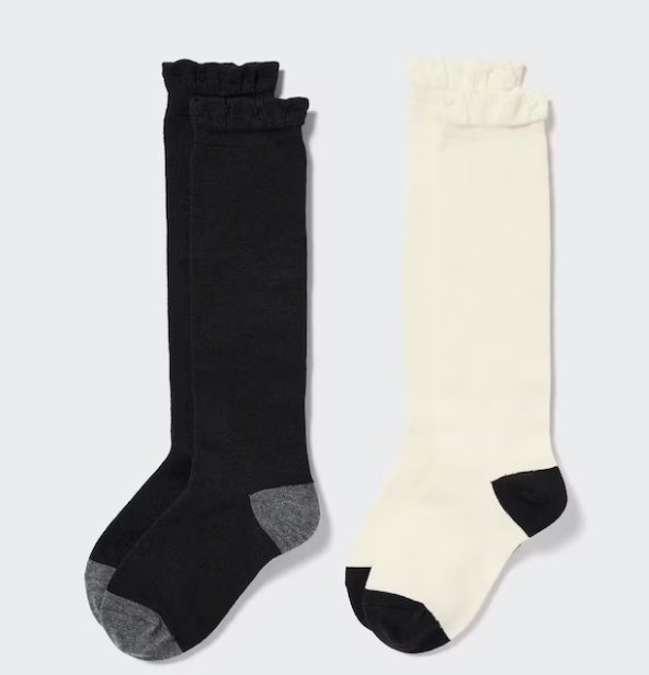 HEATTECH High Socks (2 Pairs) Warmth down to the toes. Frilled cuffs create a comfortable fit.