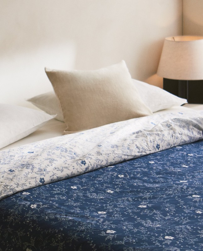 BLUE FLORAL COMFORTER DUVET COVER