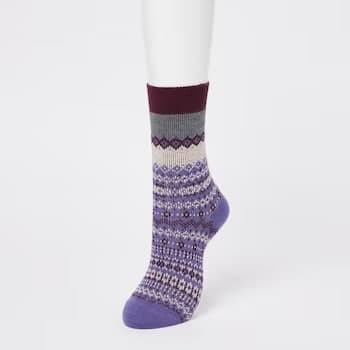 HEATTECH Socks Warm and toasty ‘HEATTECH’ packed with high-performance comfort features. Multicolor Fair Isle pattern adds a style accent to your feet.
