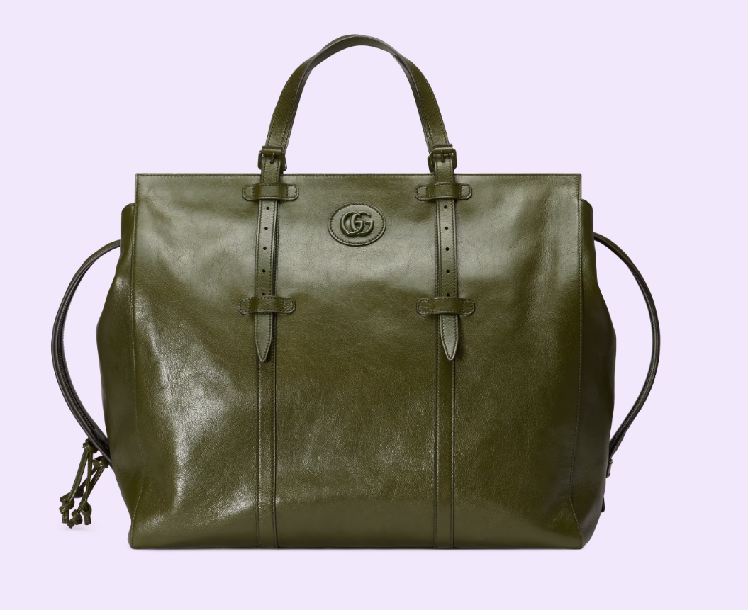 GUCCI LARGE TOTE BAG WITH TONAL DOUBLE G