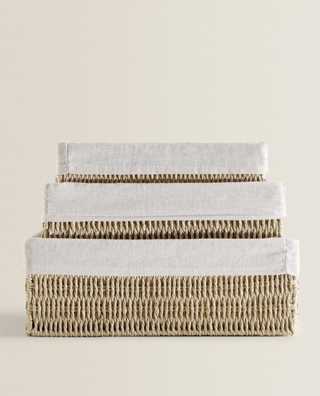 RECTANGULAR FABRIC INTERIOR BASKET