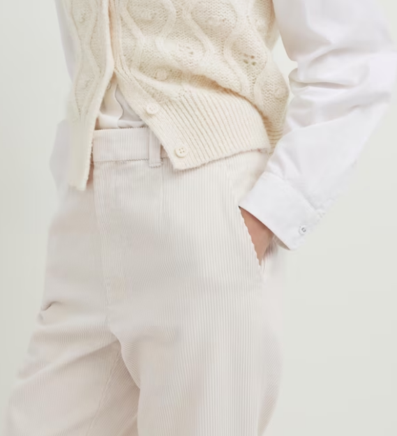 Corduroy Tapered Ankle Pants (Ines de la Fressange)