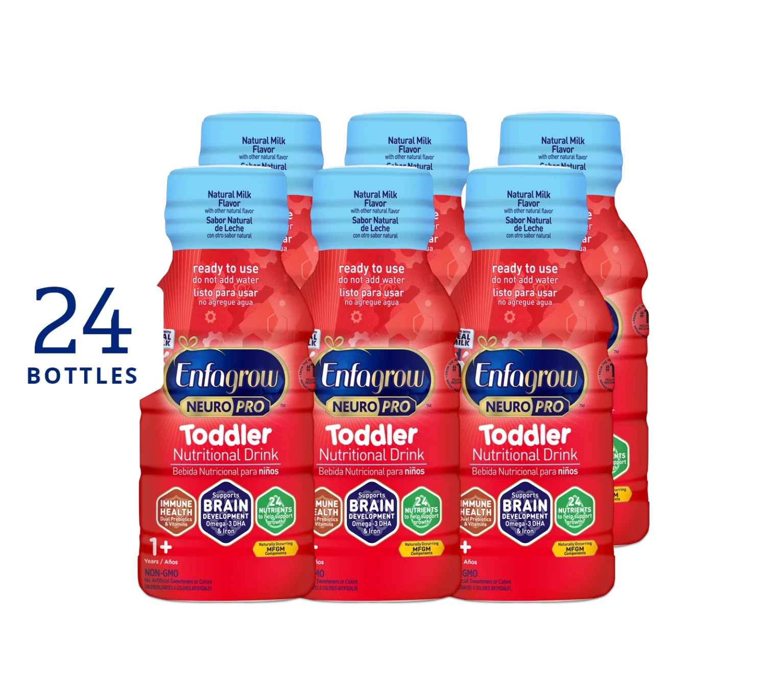 Enfagrow® NeuroPro™ Toddler Nutritional Drink - Natural Milk Flavor - 8 fl oz Bottles (Case of 24)