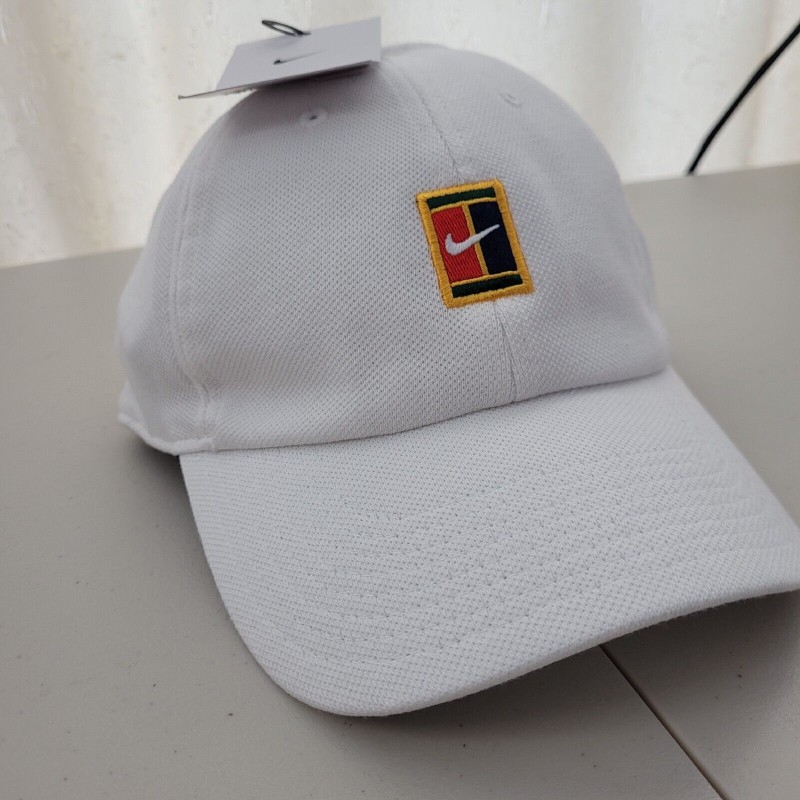 Nike Court Tennis Hat Heritage86 Logo White Adult Adjustable Cap New