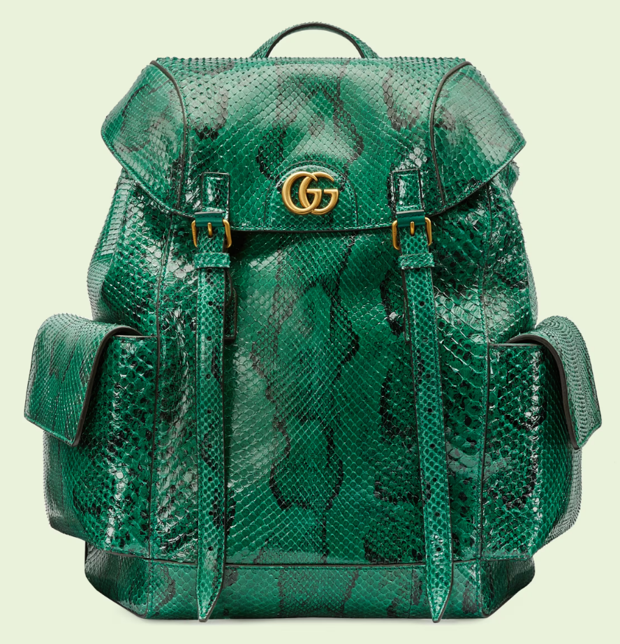 GUCCI PYTHON BACKPACK WITH DOUBLE G