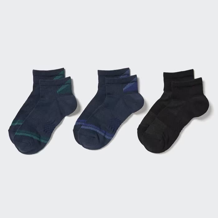 Short Socks 3 Pack (Sports/Piled) High-performance sports socks. Moderately low cut covers the ankle for comfort.