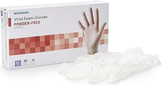 McKesson Confiderm Disposable Vinyl Exam Glove Standard Cuff Length X-LARGE 14-170 1000 per Case