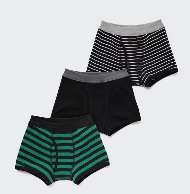 Boxer Briefs (Set of 3) Soft 100% cotton. Flat seams for comfort.