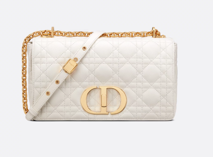 Medium Dior Caro Bag Ivory Supple Cannage Calfskin