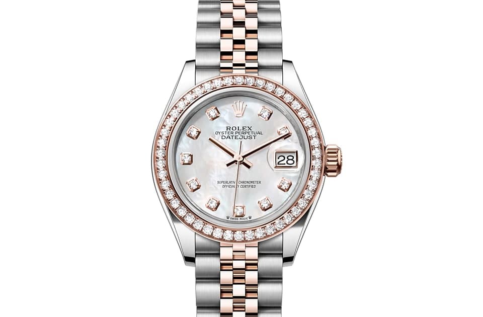 Rolex LADY-DATEJUST OYSTER, 28 mm, diamonds, perpetual pink gold and OYSTER steel