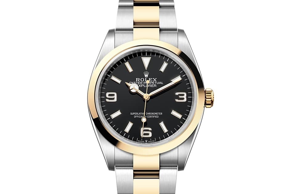 Rolex EXPLORER 36 OYSTER, 36 mm, gold and OYSTER steel