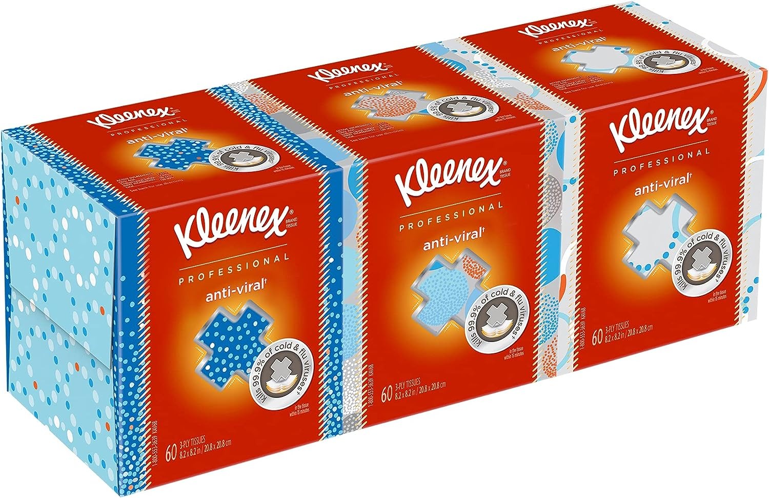 Kleenex Professional Facial Tissue Cube for Business (21286), White, 3 Boxes/Bundle