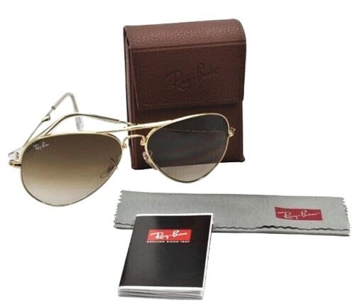 Ray Ban Folding Aviator RB3479 001/51 Arista Brown Sunglasses ITALY