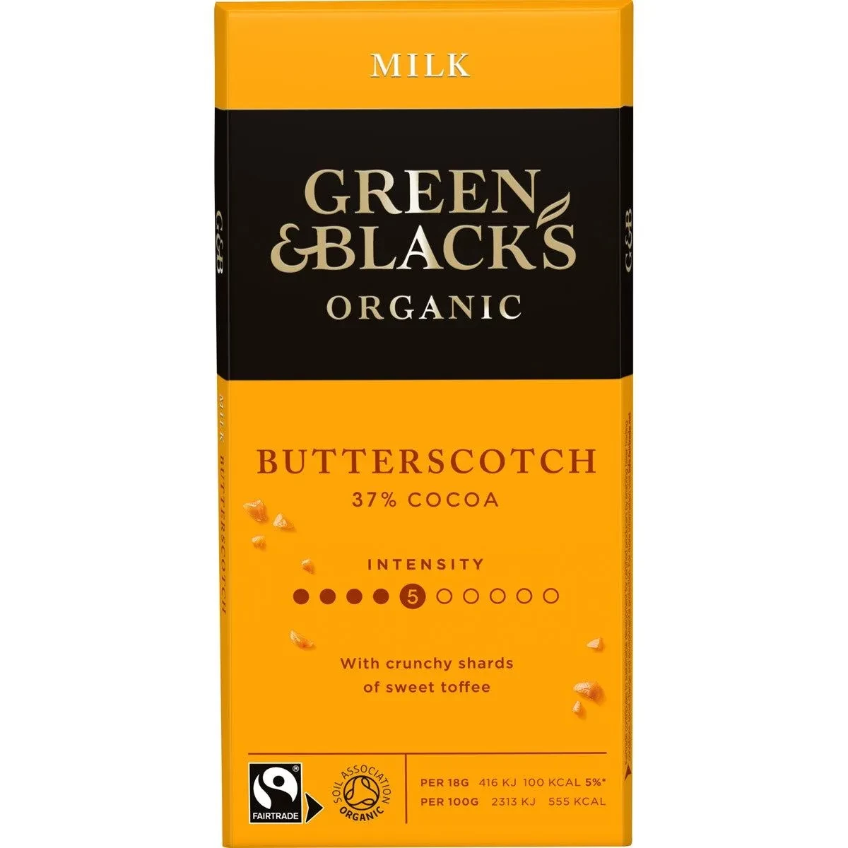 G&B ORGANIC BUTTERSCOTCH 90G BAR (BOX OF 15)