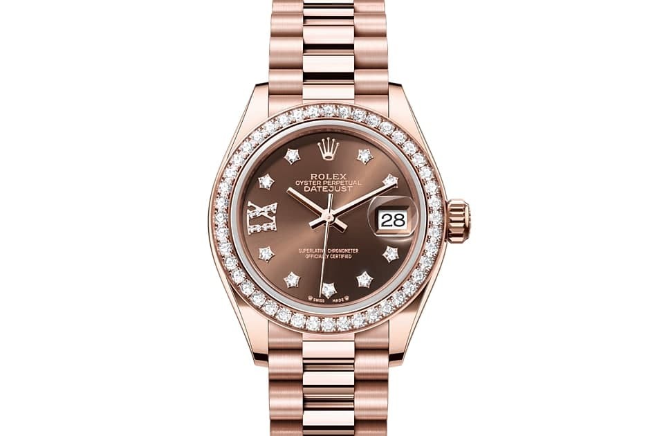 Rolex LADY-DATEJUST OYSTER, 28 mm, diamond and perpetual rose gold