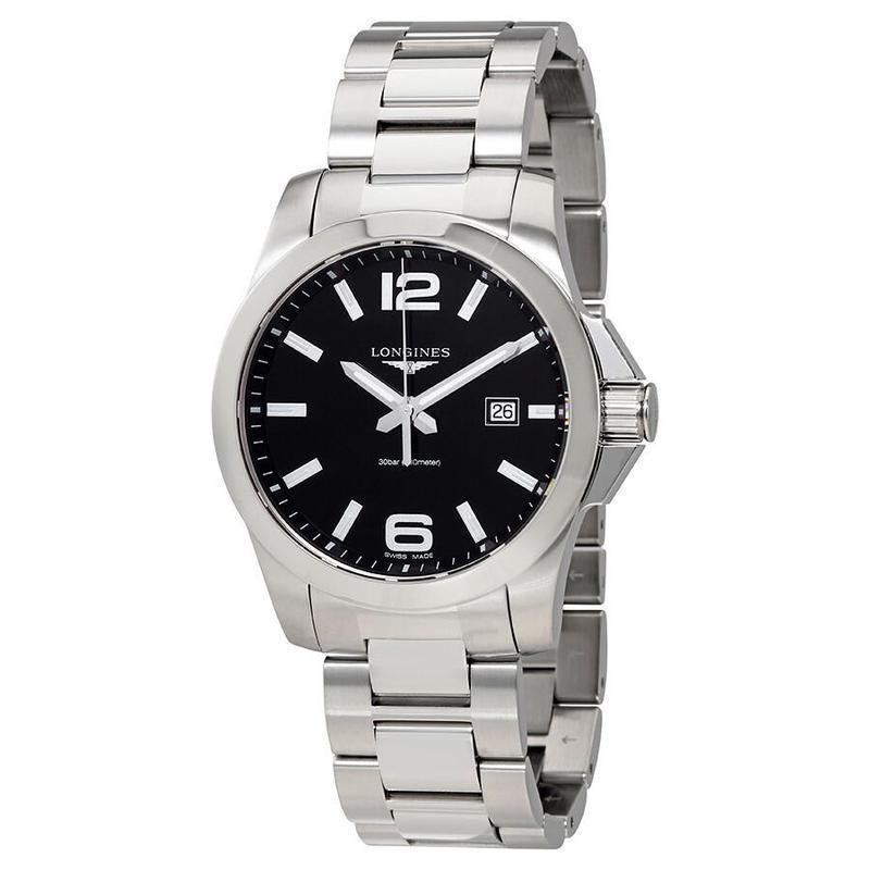 Longines LONGINES Men's Watch Concas Series Black Dial Stainless Steel 43mm Men's Quartz Watch L37604566