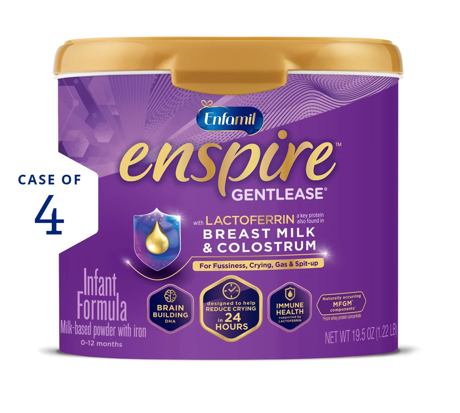 Enfamil® Enspire™ Gentlease® Infant Formula Powder - 19.5 oz Tub (Case of 4)