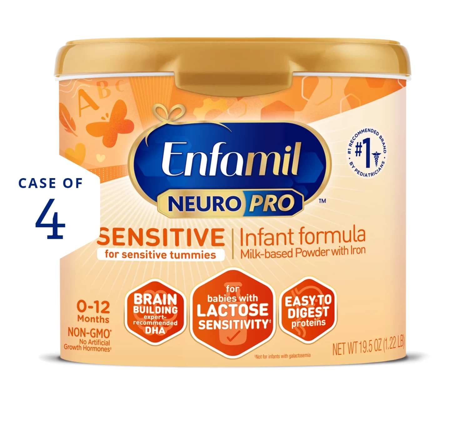 Enfamil® NeuroPro™ Sensitive Infant Formula Powder - 19.5 oz Tub (Case of 4)