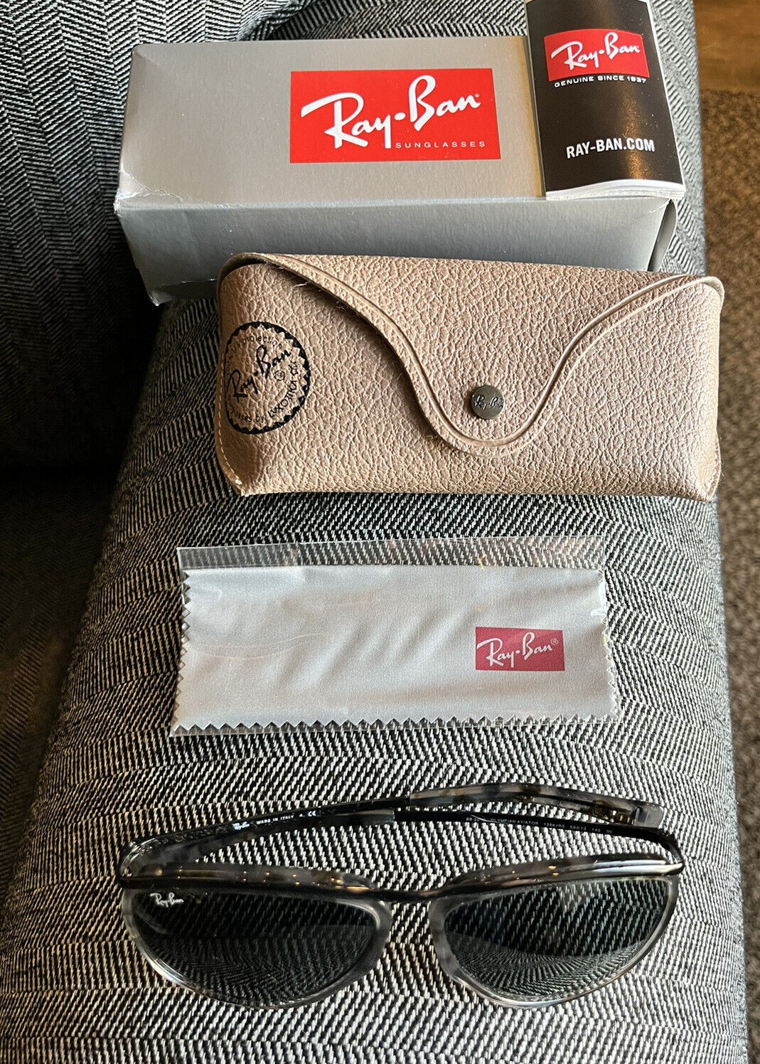 Ray-Ban Aviator Olympian Sunglasses Black/Havana Frame w/ Grey Lenses NEW! $160