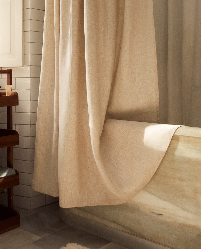 LINEN SHOWER CURTAIN
