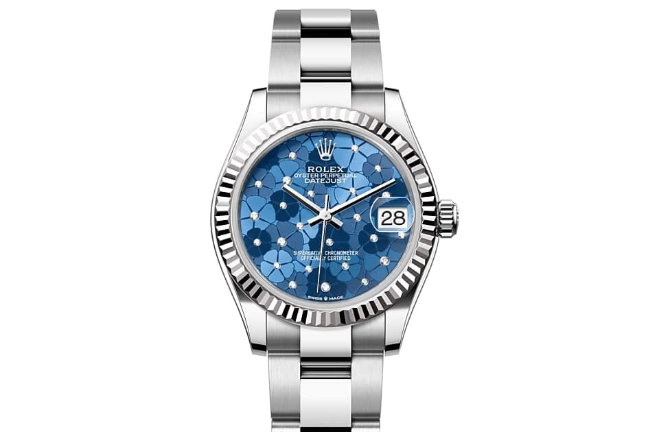 Rolex DATEJUST 31 OYSTER, 31 mm, white gold and OYSTER steel