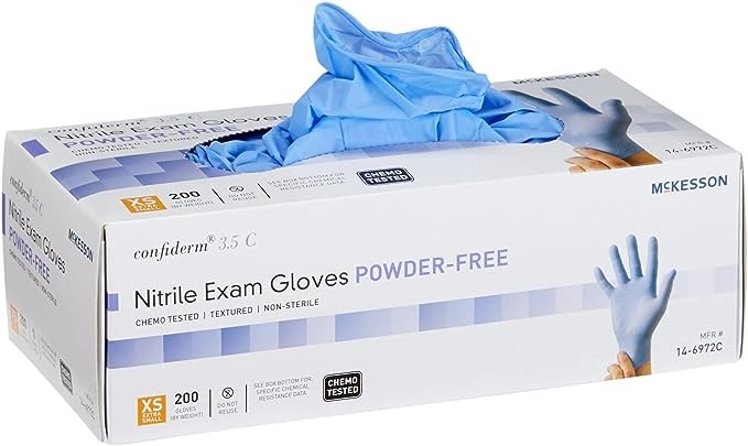 McKesson Confiderm 3.5C Disposable Nitrile Exam Glove Standard Cuff Length
