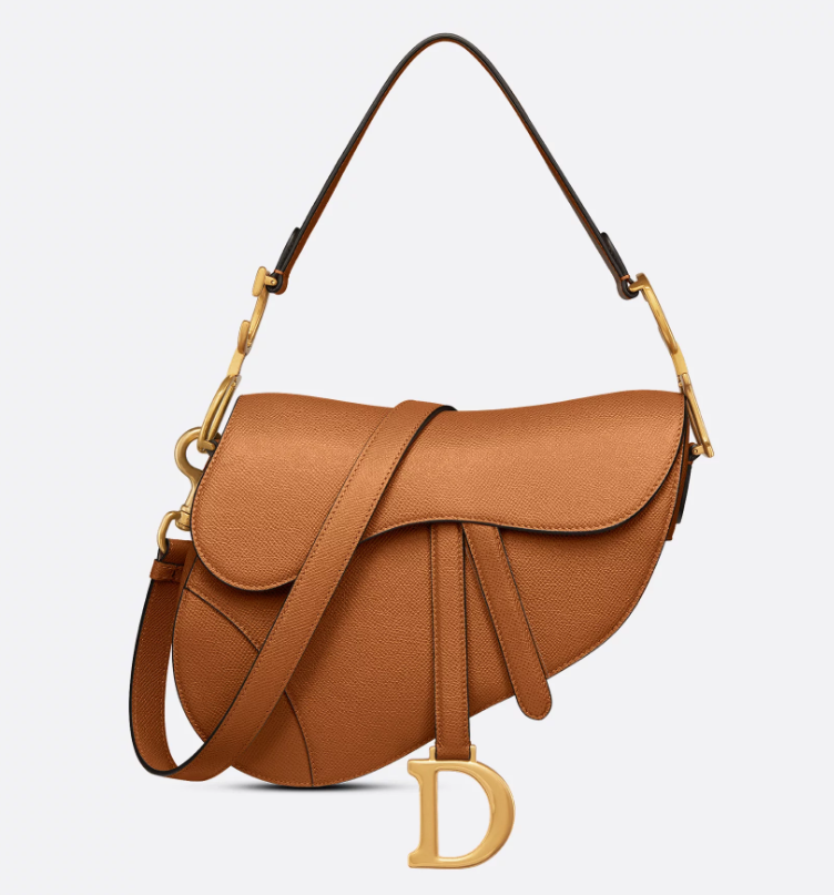 Saddle Bag with Strap Golden Saddle Grained Calfskin