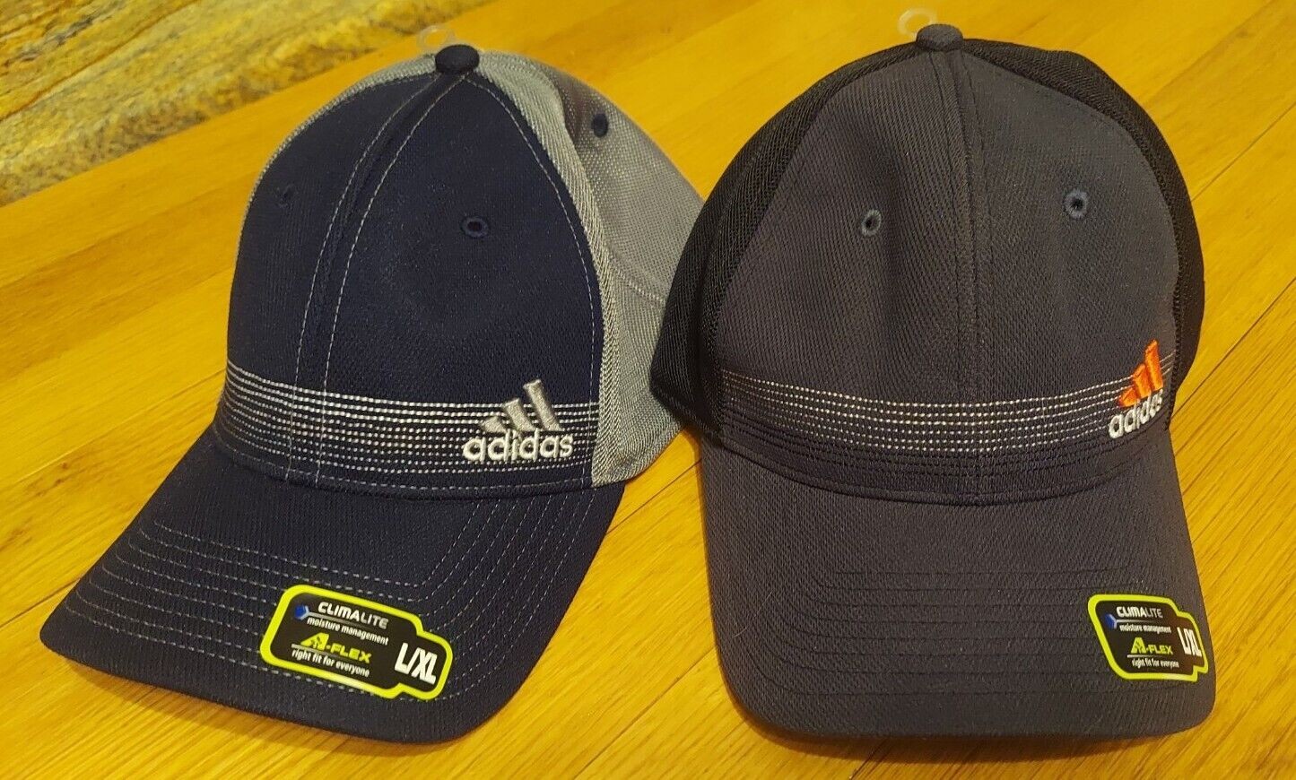 Lot of 2 Adidas Climalite A-Flex Fit Fitted Cap Hat Men's Size L/XL - NEW