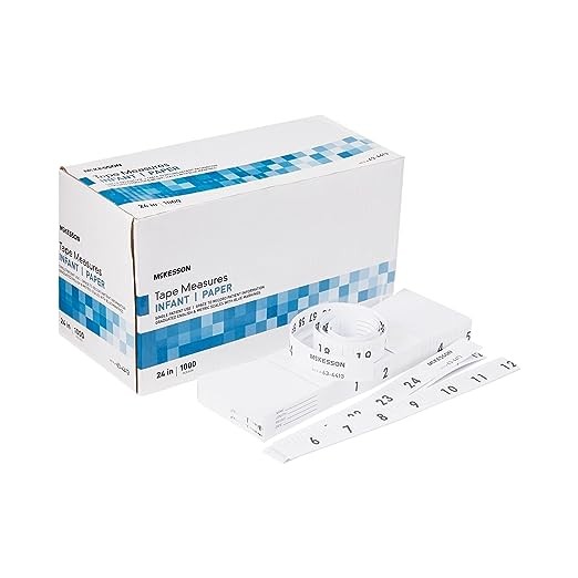 McKesson Tape Measure for Body Measuring - Paper Measurement Tape with English/Metric Scale, Disposable, 24 in, 1000 Count