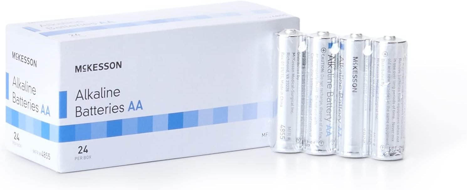 McKesson Alkaline AA Batteries, Double A, Long Lasting, 24 Count, 10 Packs, 240 Total